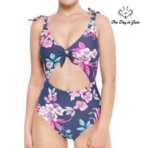 Arizona Jean Co. Blue Floral Juniors One Piece Size S